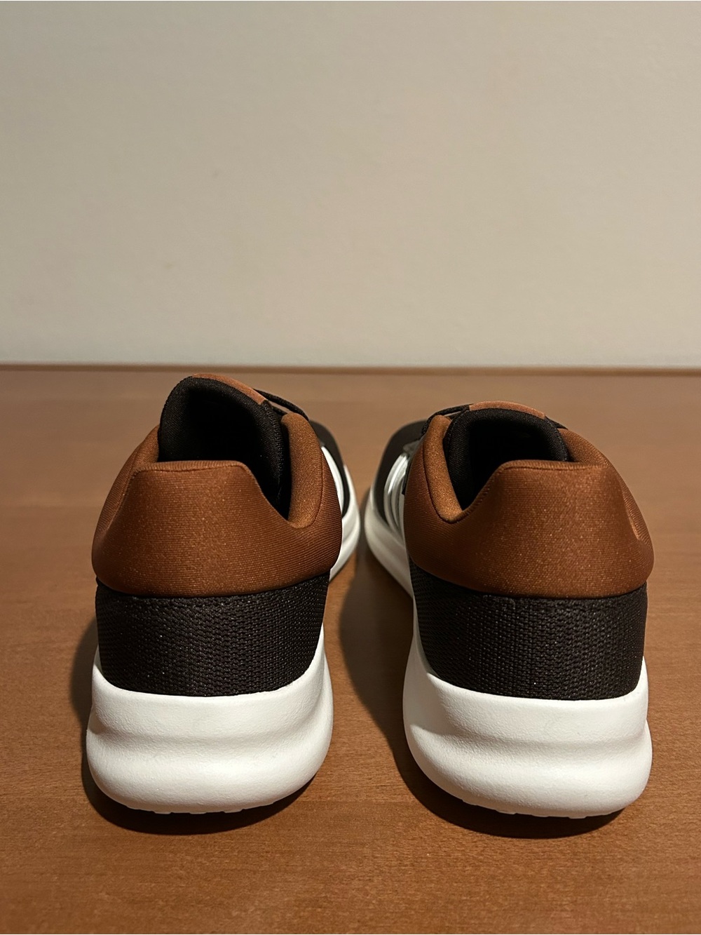 adidas Men’s Brown and White Lite Racer Sneakers - Picture 9 of 11